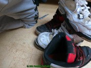 Preview 5 of 8 Cumshots on friends worn trashed DC Spartan shoes (slow)