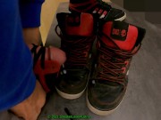 Preview 6 of 8 Cumshots on friends worn trashed DC Spartan shoes (slow)
