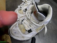 13 Cumshots on trashed Nike Jordan (quick)