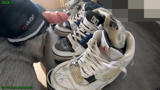 13 Cumshots on trashed Nike Jordan 4