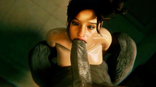 Claire Redfield Deepthroats A Large Mr. X Cock And Takes A Huge Cum Load In Her Mouth