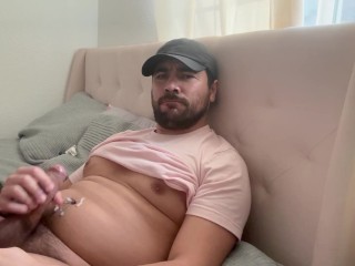 Hot Dude with Baseball Cap Jacks off and Cums on his Stomach Www.onlyfans,com/roddddddd