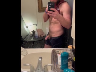 Johnny Jacking his own Dick Making himself Cum Hard AF