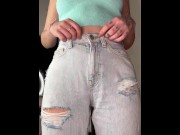 Preview 5 of Redhair teen pee in new jeans