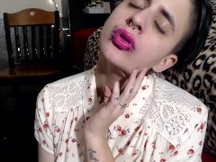 Putting Lipstick on Double Pierced Lips