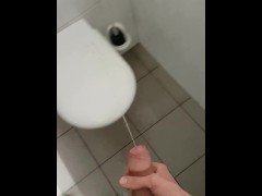 Naughty Piss fun on Public toilet