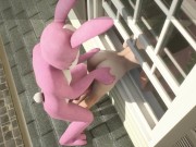 Preview 4 of Silicon Lust hot girl thief got stuck when she climbed into the house | furry with a huge dildo