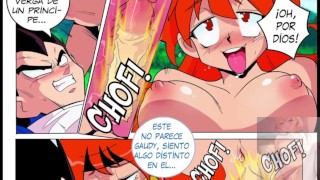 ベジータは本物の巨乳赤毛とセックス - ドラゴンボールエロアニメ