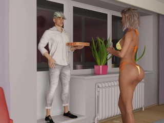 TACOS: Cuckold Husband Shares his Wife with the Pizza Delivery Guy while he Watches Ep 4