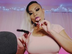 ASMR Hot And Relaxing Lollipop Sucking/Mic Brushing