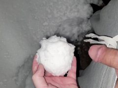 Outdoor Pissing Though a Snowball