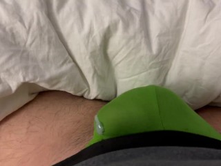 Throbbing Uncut Daddy Cock Cumming in a Jockstrap