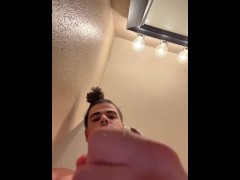 Cumshot in Bathroom Sink