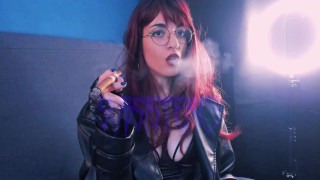 Redhead sucking a cigar for the first time | Astrid