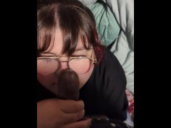 Girl with glasses gets facial