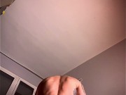 Preview 2 of Hardcore edging handjob after yoga routine 2 ( Full 13 min clip on my OF )