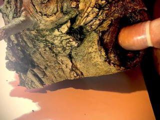 When there is no Woman, even a Hollow Tree is Suitable for an Imitation Vagina. it's so Nice to Fuck