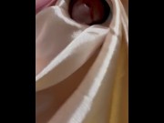 Preview 2 of About to Cum on satin dress in this video
