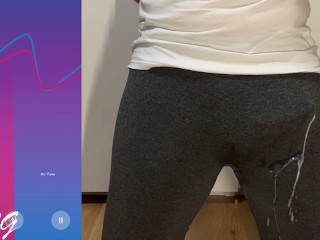 Cum in Tight Pants, Hands Free Remote Anal Vibrator Prostate Orgasm