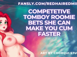 [audio Erótico] Roomie De Tomboy Competitiva Apuesta a que Puede Hacer que Te Corras Temprano
