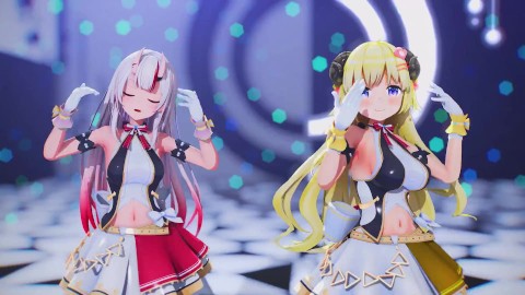 【MMD Hololive  4k/60fps】《Watame (角巻わため) Ayame (百鬼あやめ) 》~《愛包ダンスホールHeart Pie Dancehall HIMEHINA》