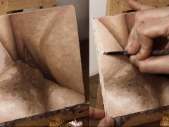 JOI OF PAINTING EPISODE 112 - Hairy Inner Thighs and Pube Finish