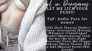 F4F | Se lâcher sur vous dans une salle de cinéma | WLW | ASMR Audio Porno pour Femmes | Cunilingus