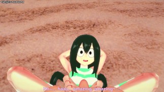 Tsuyu Asui gibt dir einen Footjob am Strand! Mein Held Academia Füße POV