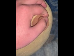 Giving her nipples some attention