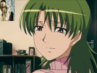 Cutie with Short Green Hair makes Paizuri with her Big Tits | Hentai