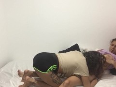 My friend's cousin reads my beautiful pussy in my room