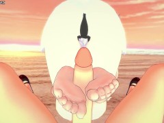Kirumi Tojo Gives You a Footjob At The Beach! Danganronpa Feet POV