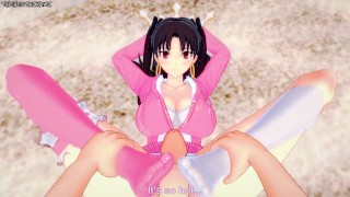 Ishtar te dá um footjob na praia! Fate /Grand Order Feet POV