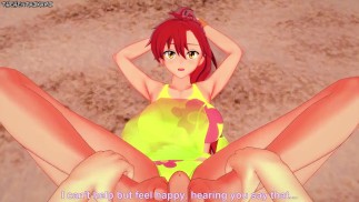 Йоко Литтнер делает вам футфетиш на пляже! Gurren Lagann Ноги от первого лица