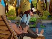 Preview 3 of Police Girl Dva Hot Ass Jerking And Getting Cum In Aquapark | Hottest Overwatch Hentai 4k 60fps