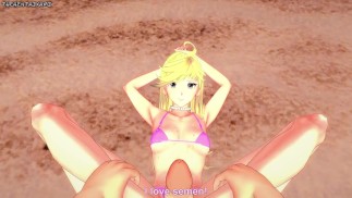 Panty Anarchy Gives You a Footjob At The Beach! Panty and Stocking With Garterbelt Feet POV