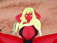Scanty Daemon Gives You a Footjob At The Beach! Panty and Stocking With Garterbelt Feet POV