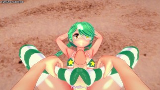 安妮在海滩上给你一个！骷髅女孩脚 POV