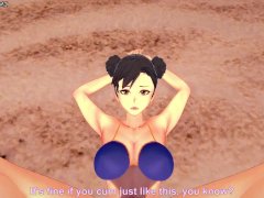 Chun Li Gives You a Footjob At The Beach! Street Fighter Feet POV