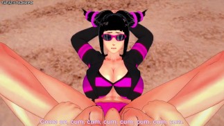 Juri Han Gives You a Footjob At The Beach! Street Fighter Feet POV