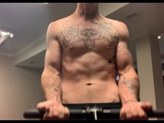Working out abs and arms