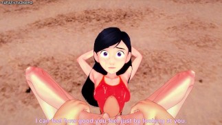Violet Parr gibt dir einen Footjob am Strand! Die unglaublichen Füße POV