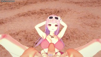 Мори Каллиопа делает вам футфетуру на пляже! Vtuber Ноги от первого лица