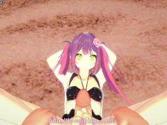 Tokoyami Towa Gives You a Footjob At The Beach! Vtuber Feet POV