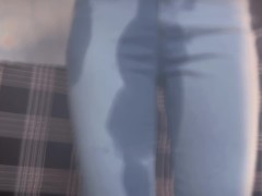 Wetting my jeans and peeing on you