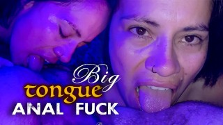 Passionate tongue ass fucking