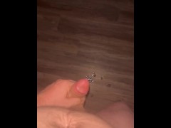 Rough moaning and stroking as i blow a phat load