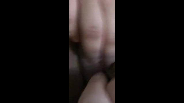 Rubbing clit to orgasm while wife pounds pussy with glass dildo