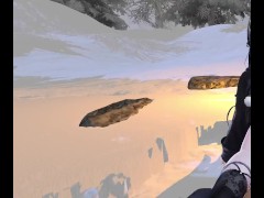 GF fucks you in the snow until you creampie her ass