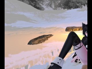 GF fucks you in the snow until you creampie her ass